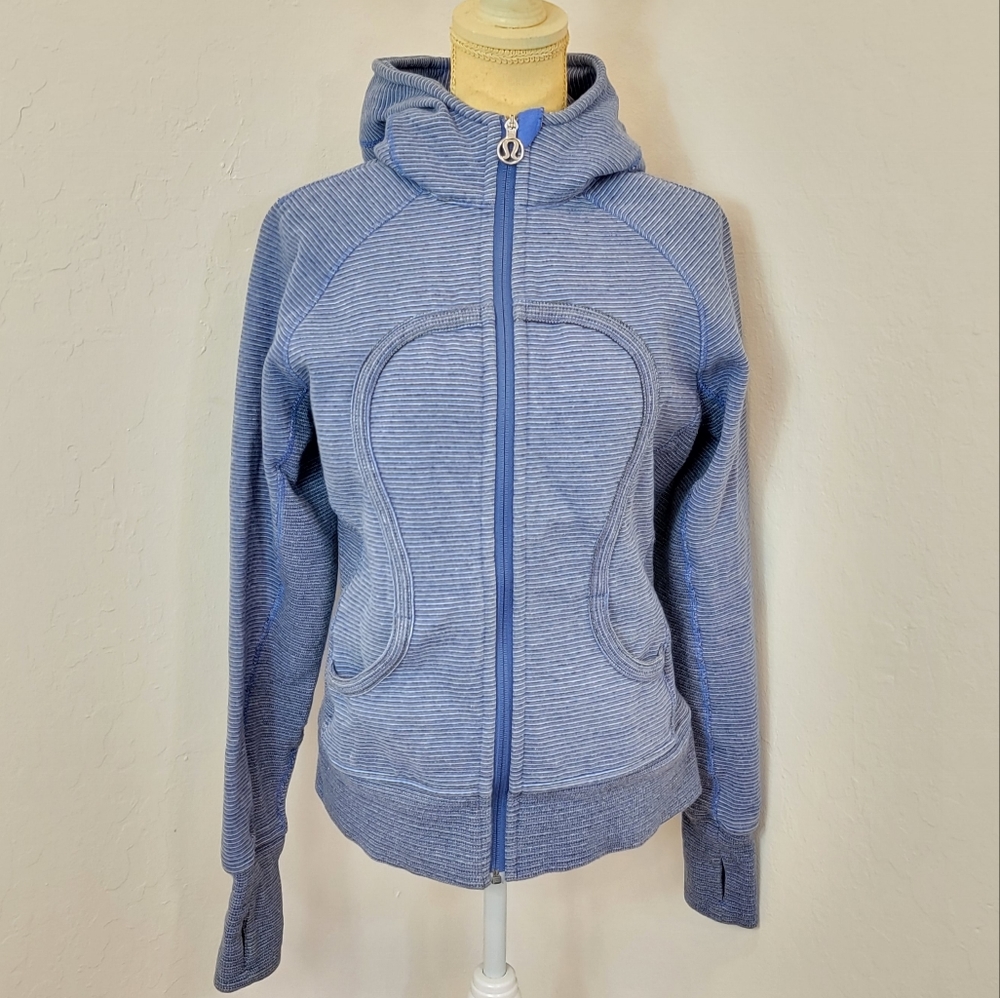 Lululemon blue striped scuba hoodie